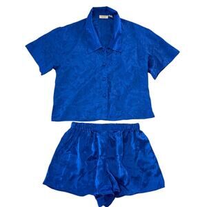 Victoria's Secret Blue Satin Pajama Set